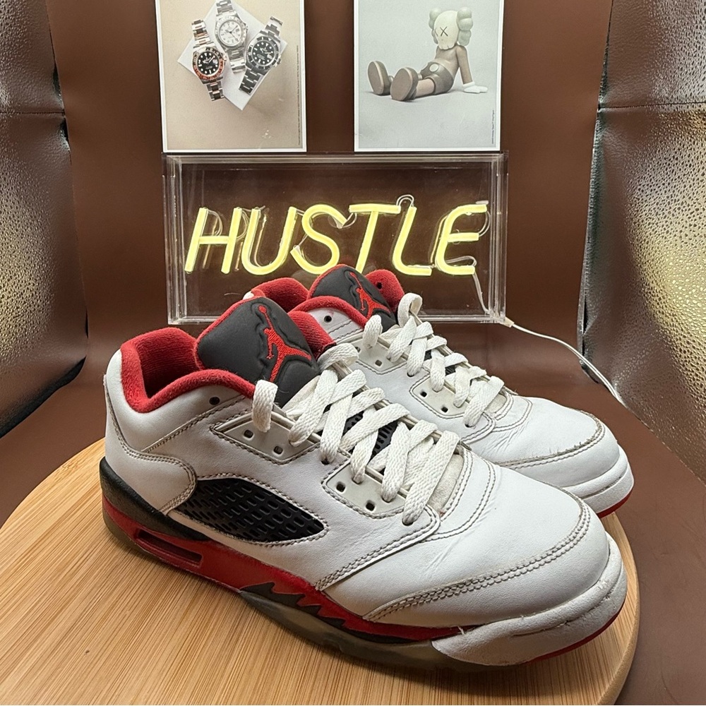 Air Jordan 5 Retro Low Fire Red/White/Black Youth Size 6Y